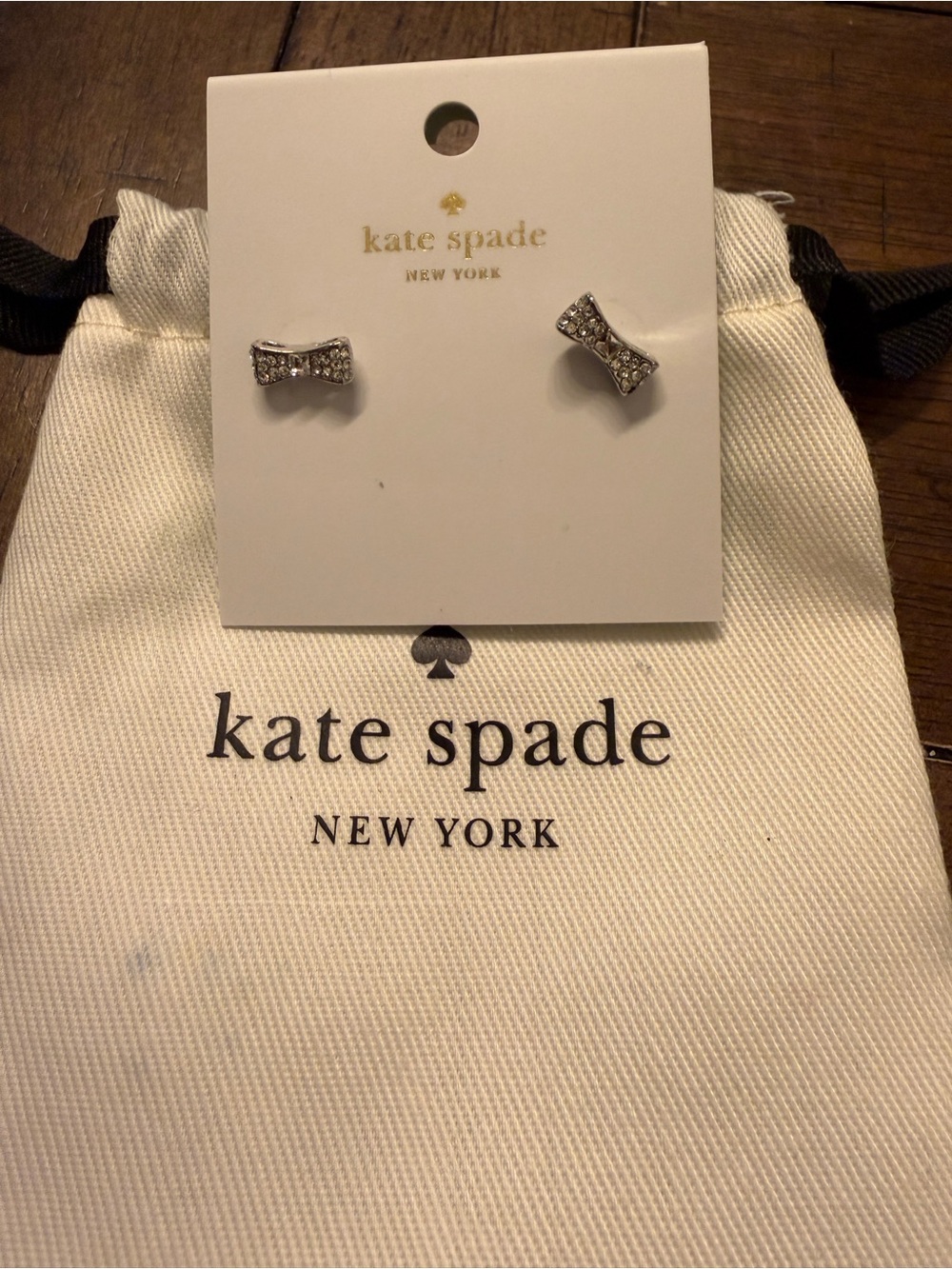 kate spade Silver Crystal Bow Stud Earrings